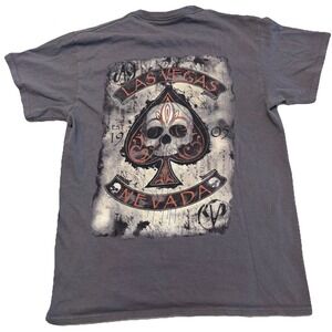 Las Vegas Nevada Skull Spade Graphic T Shirt Mens M Delta Pro Weight Cards Skull